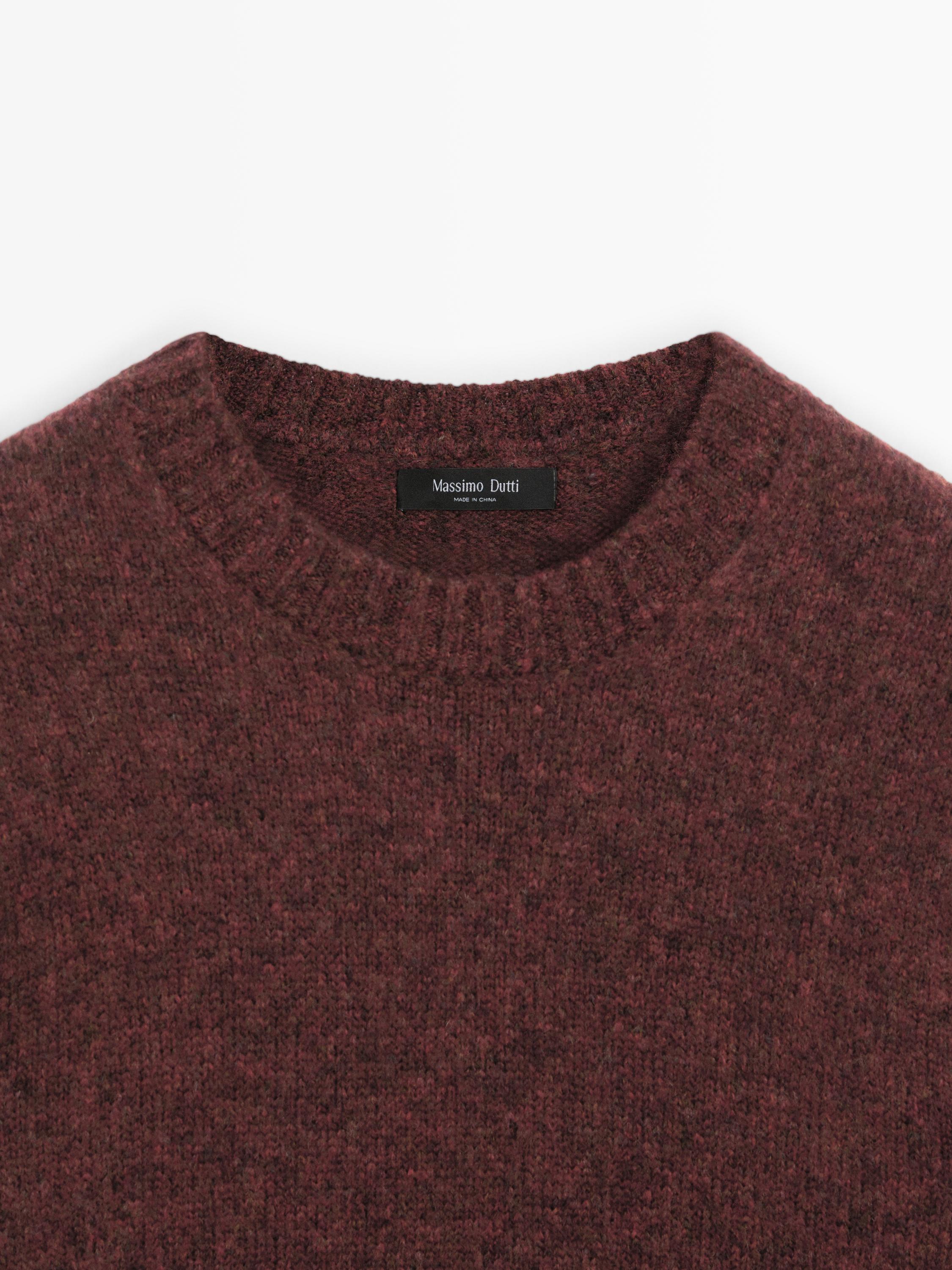 Wool blend sweater with crew neck